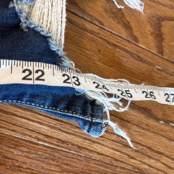 7 for all mankind Josephine high rise straight crop chewed hem jeans 27 - Picture 6 of 13